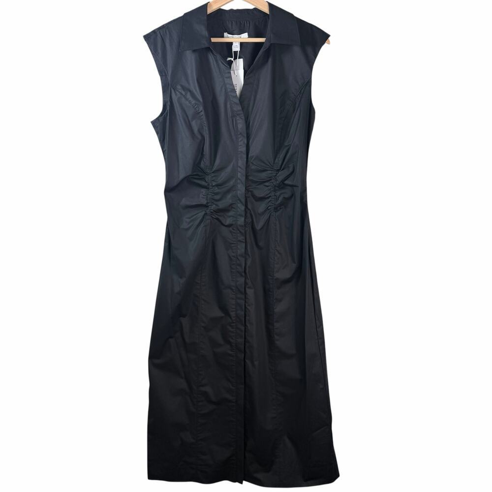 New Derek Lam 10 Crosby Poplin Ruched Midi-Shirtdress Size 8 - Picture 2 of 7